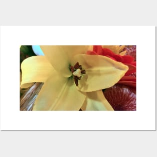 Cream Colored Lily - Autumn Bouquet - Flowers Posters and Art